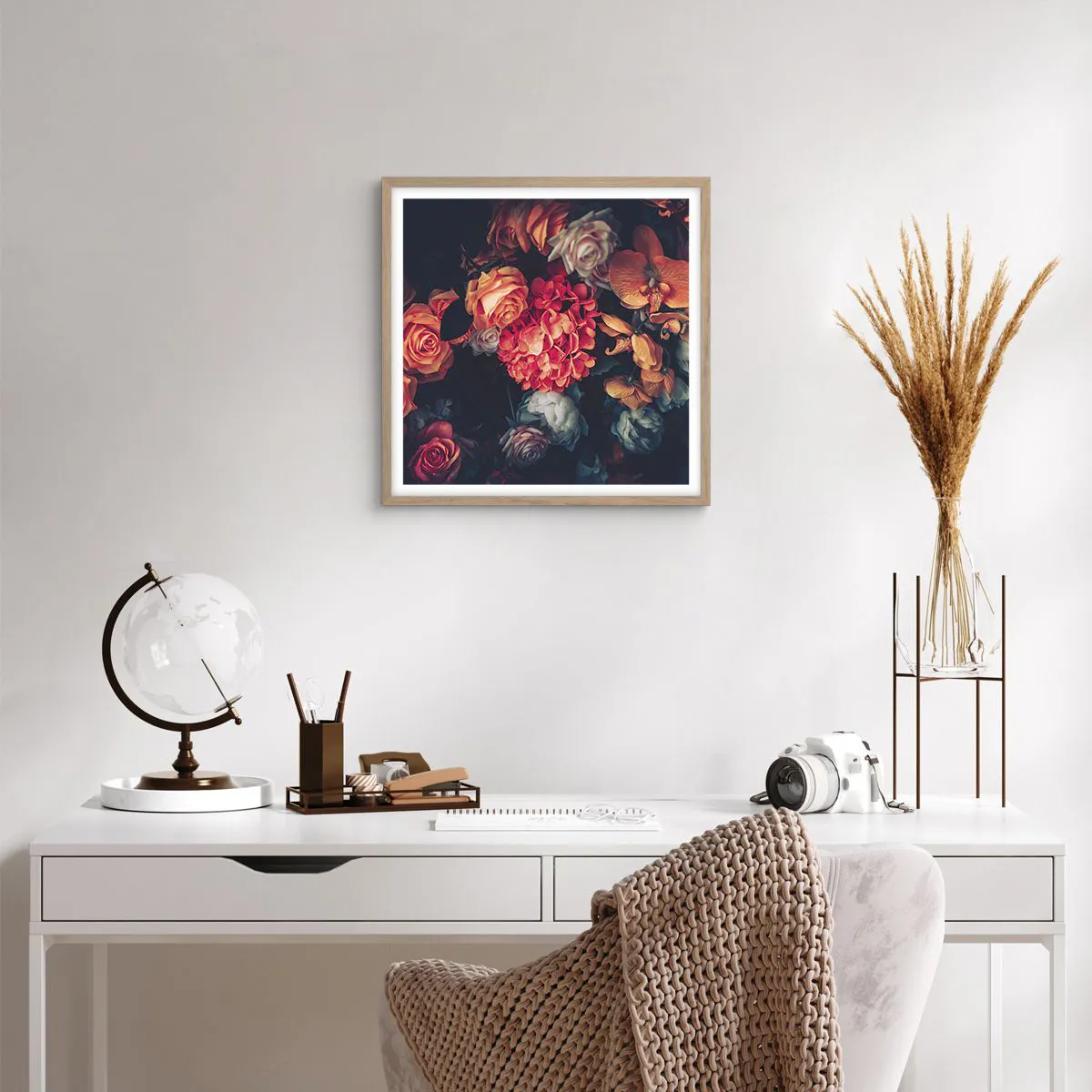 Affisch i ram av ljusek - Som hos de holländska mästarna - 40x40 cm