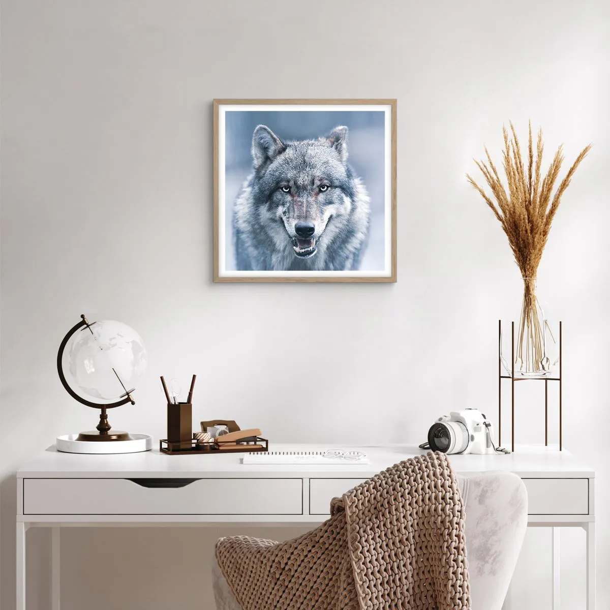 Plagát v ráme zo svetlého duba - Prijmete túto výzvu? - 40x40 cm