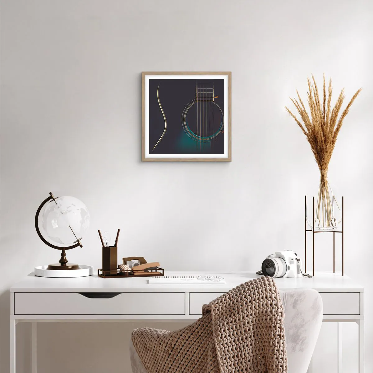 Poszter világos tölgy keretben - Egy pillanat, mielőtt megszólal - 40x40 cm