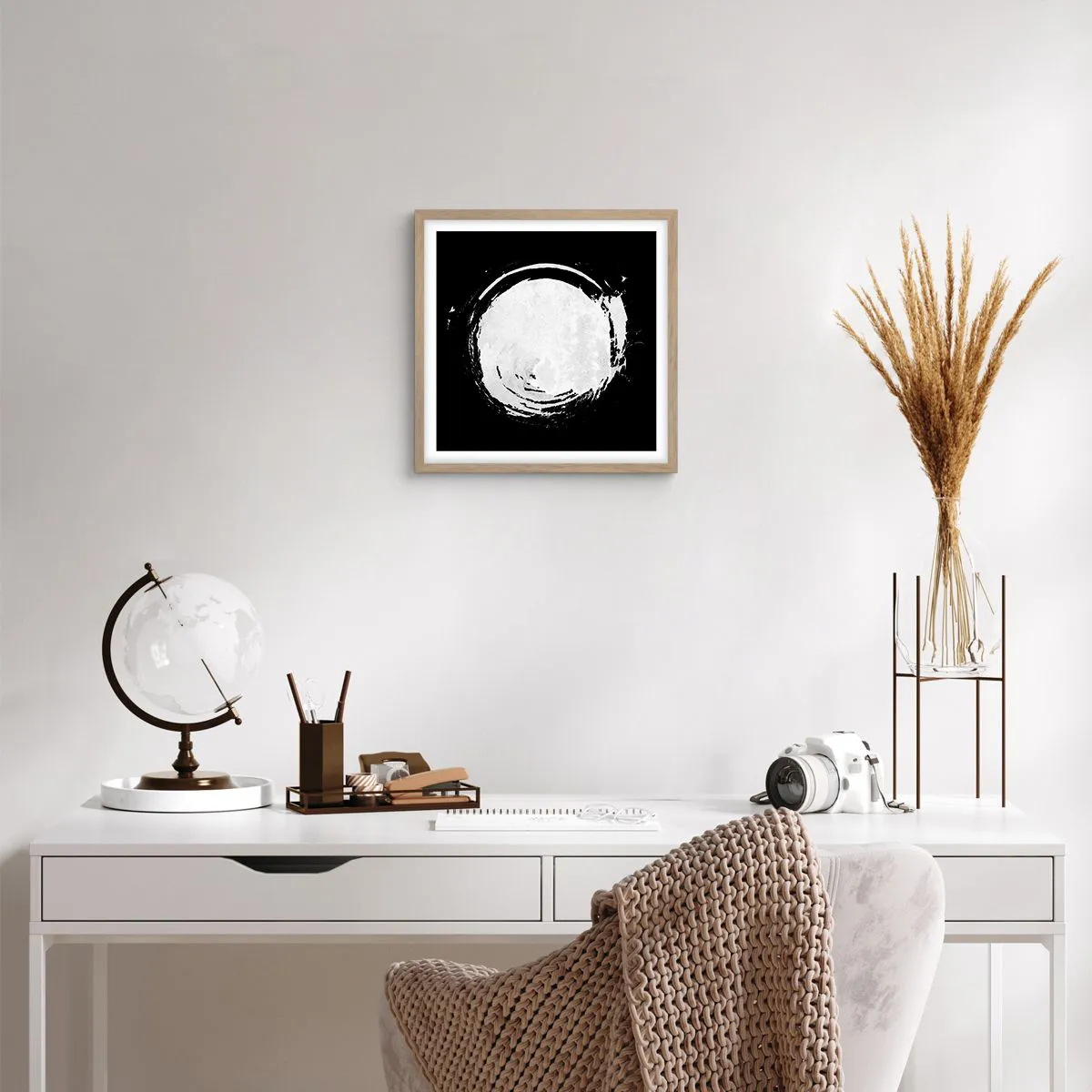 Poster in light oak frame - Good Solution - 40x40 cm