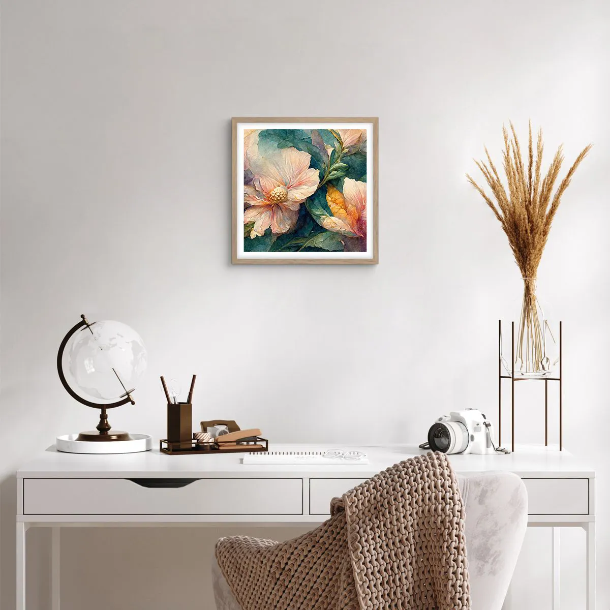 Affiche dans un chêne clair - Poster - Uniquement de la subtilité - 40x40 cm