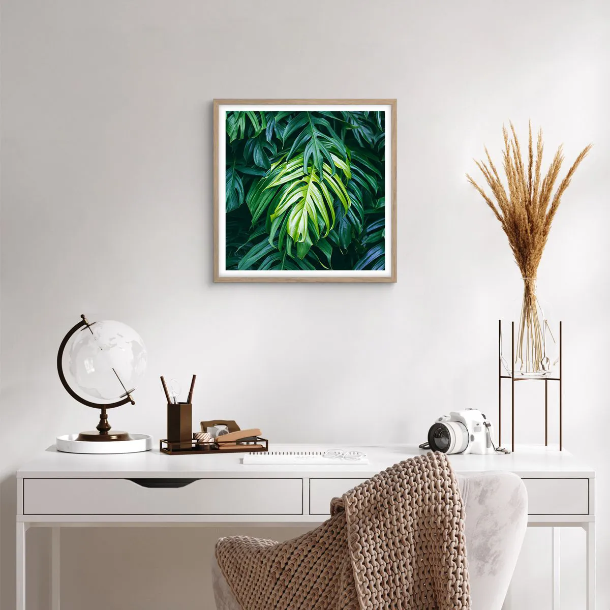 Affiche dans un chêne clair - Poster - Immergez-vous dans la fraîcheur - 50x50 cm