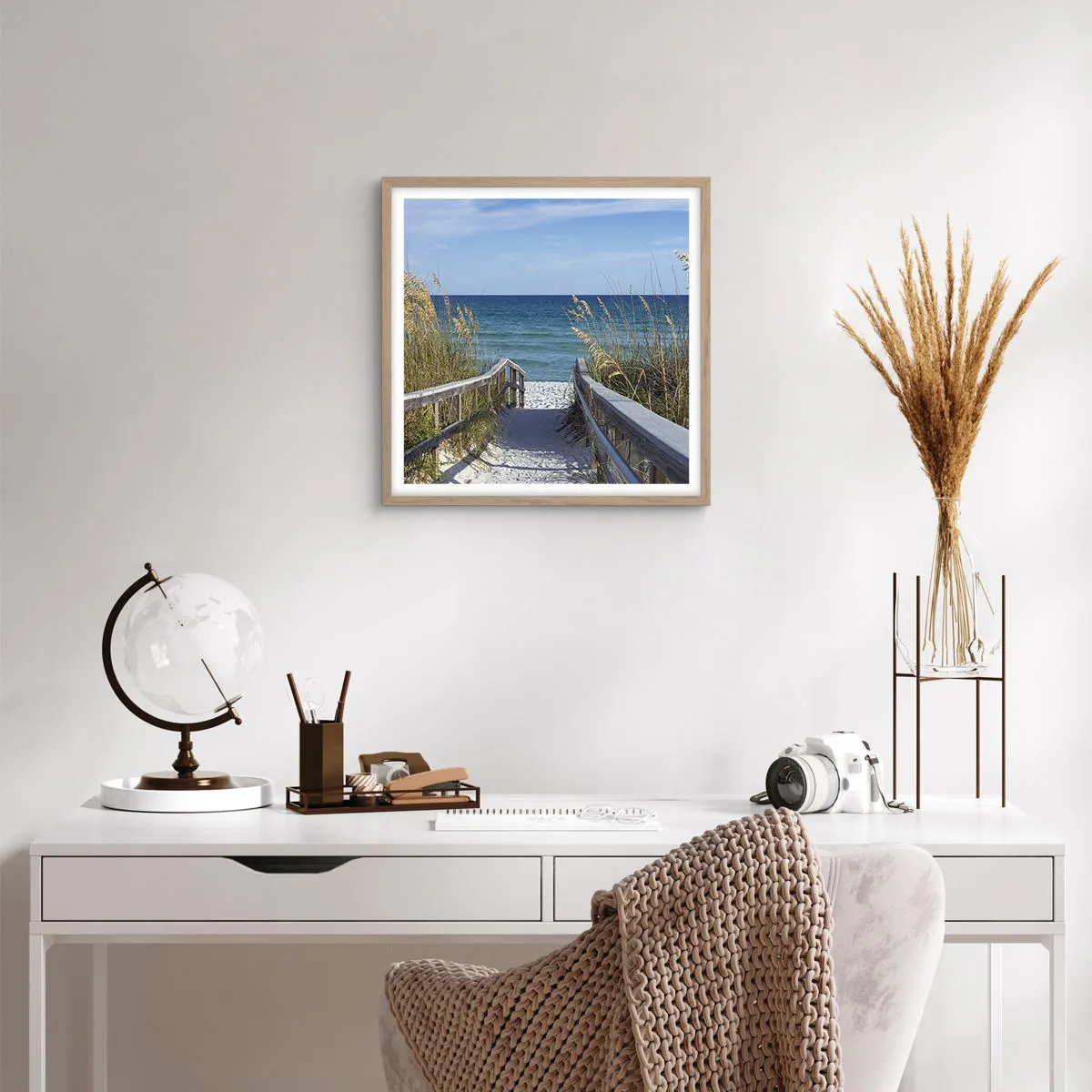 Plakát v rámu světlý dub - Na slunci, ve větru - 50x50 cm