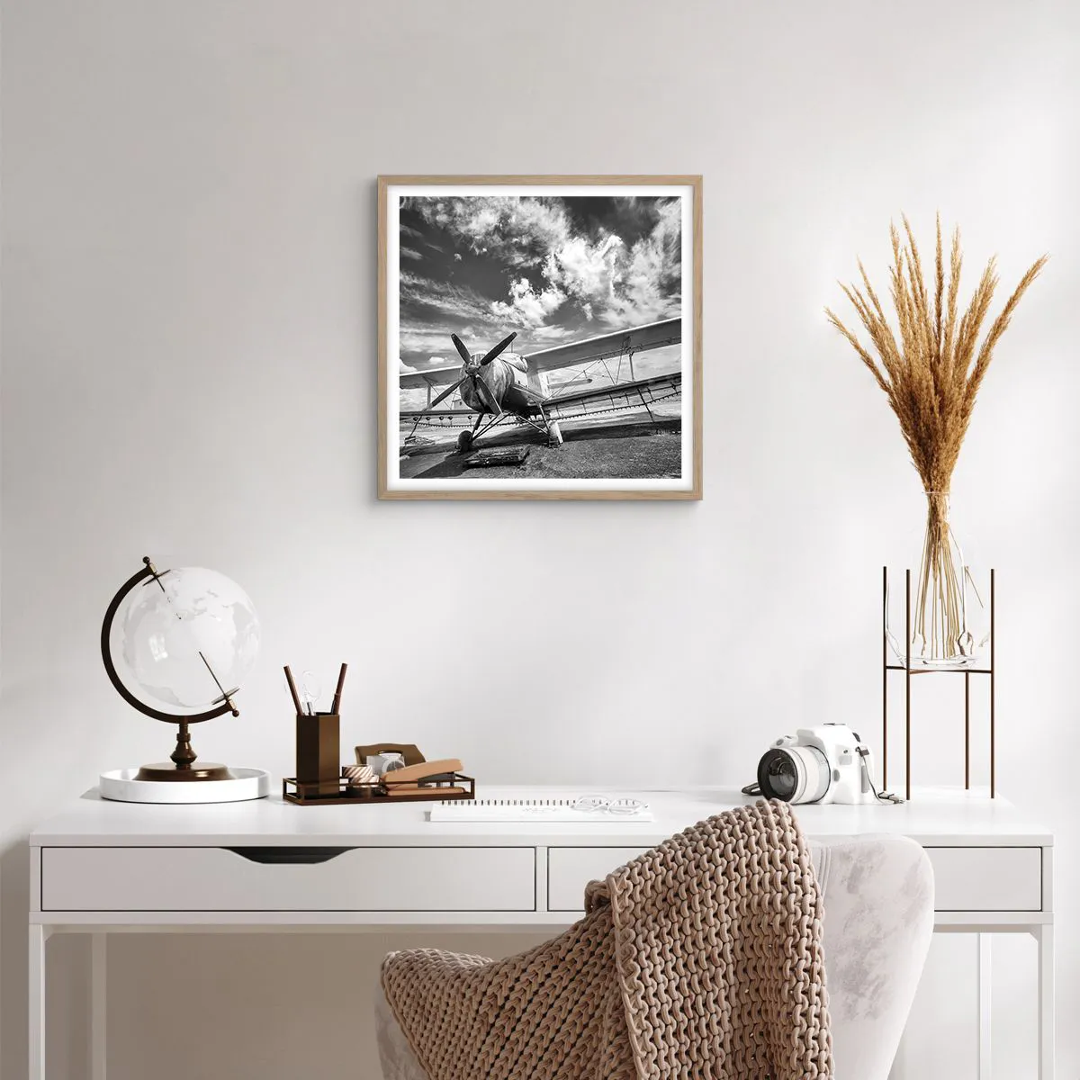 Poster in einem Rahmen aus heller Eiche - Ich kann es kaum erwarten! - 50x50 cm