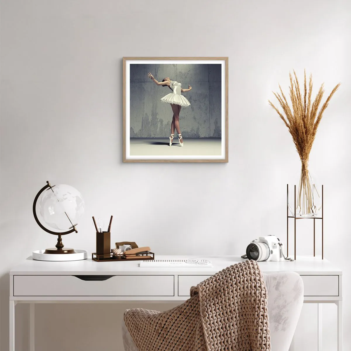 Poster in cornice rovere chiaro - Leggero come un uccello - 50x50 cm