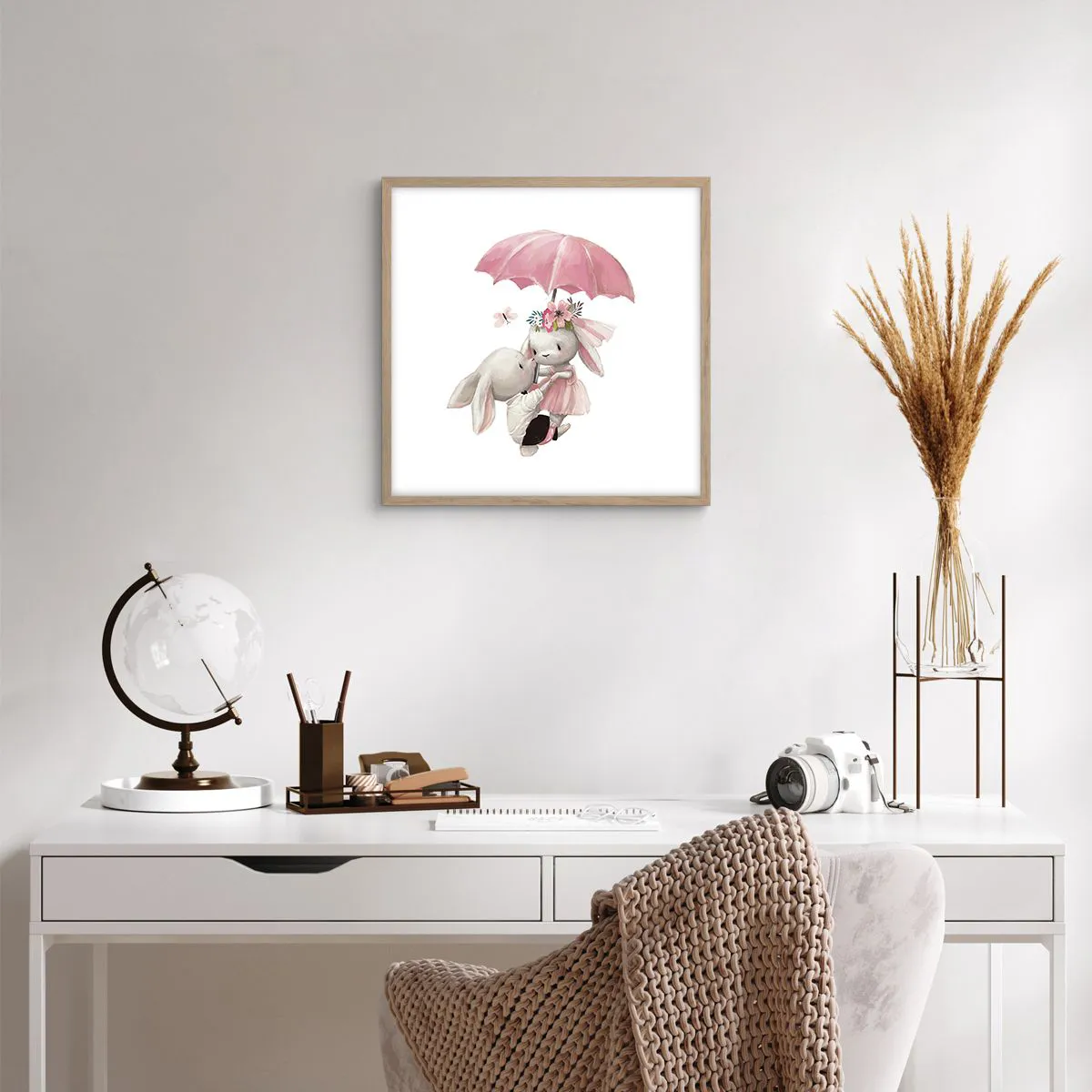 Affisch i ram av ljusek - Det är just kärlek - 50x50 cm