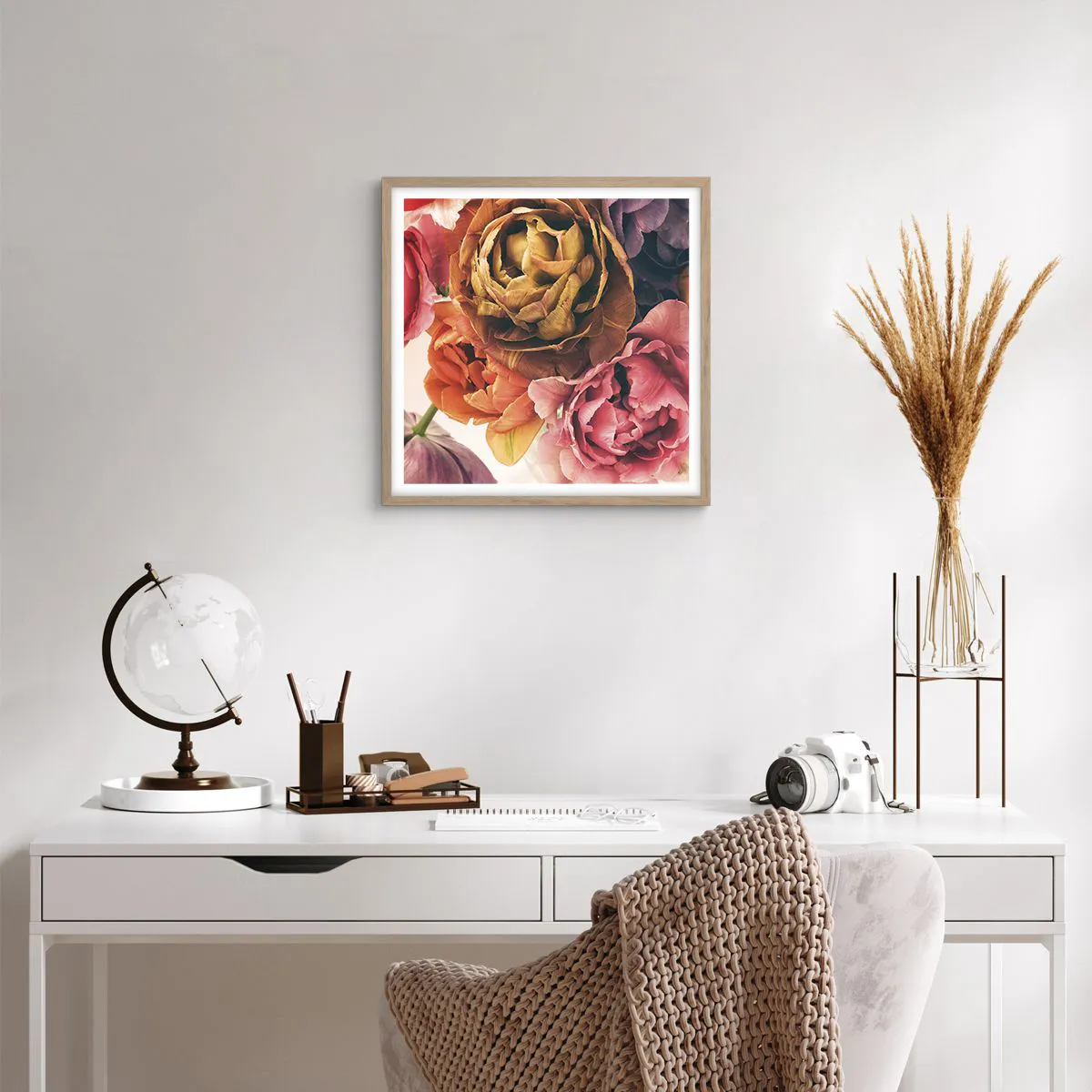 Plagát v ráme zo svetlého duba - Oslava života - 50x50 cm