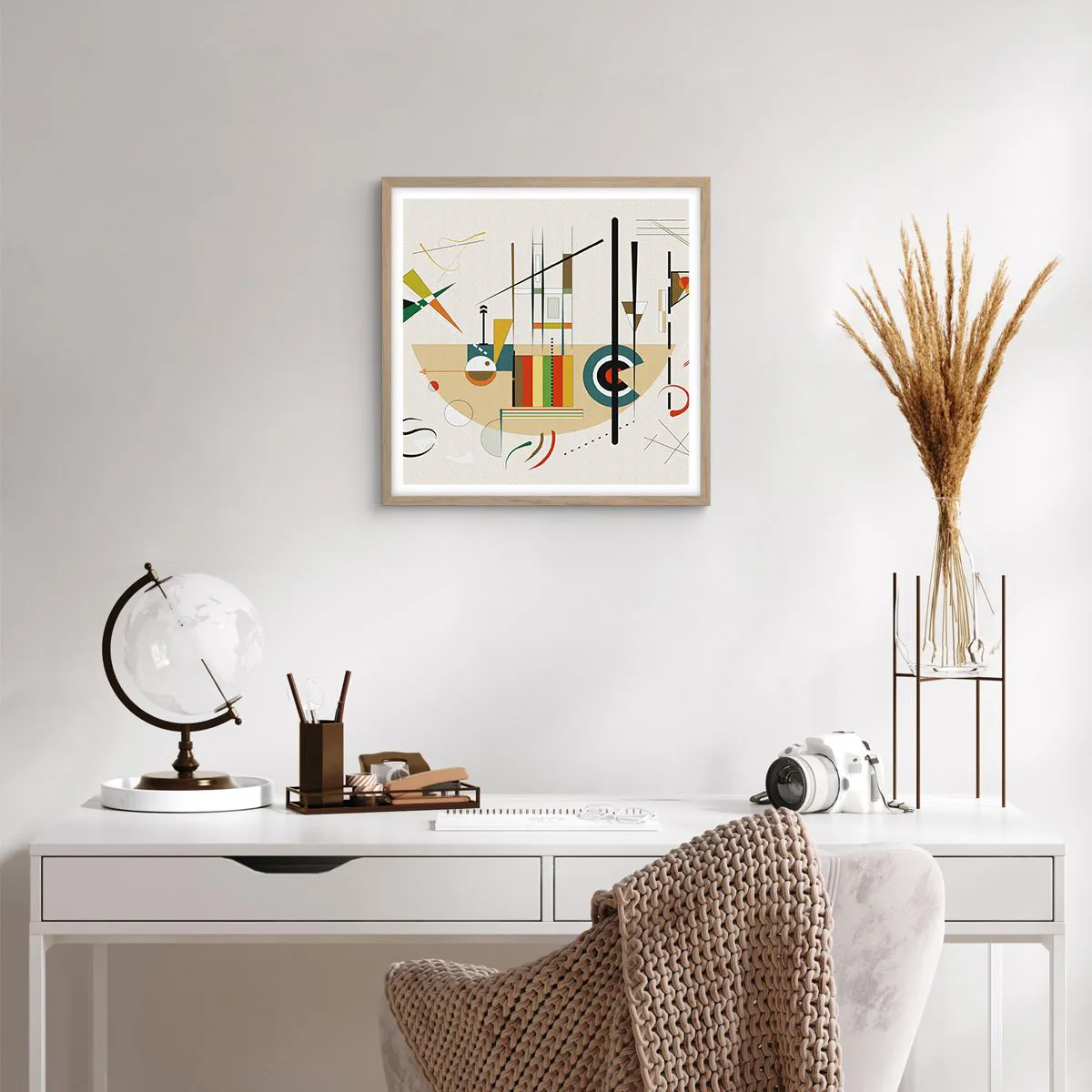 Plakát v rámu světlý dub - A svět se směje - 50x50 cm