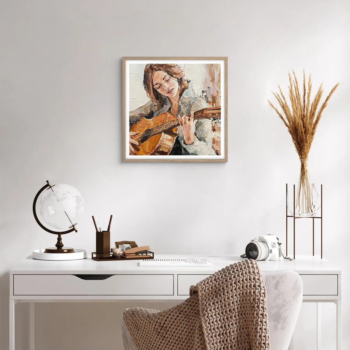 Plakat w ramie jasny dąb - Koncert na gitarę i dziewczęce serce - 50x50 cm