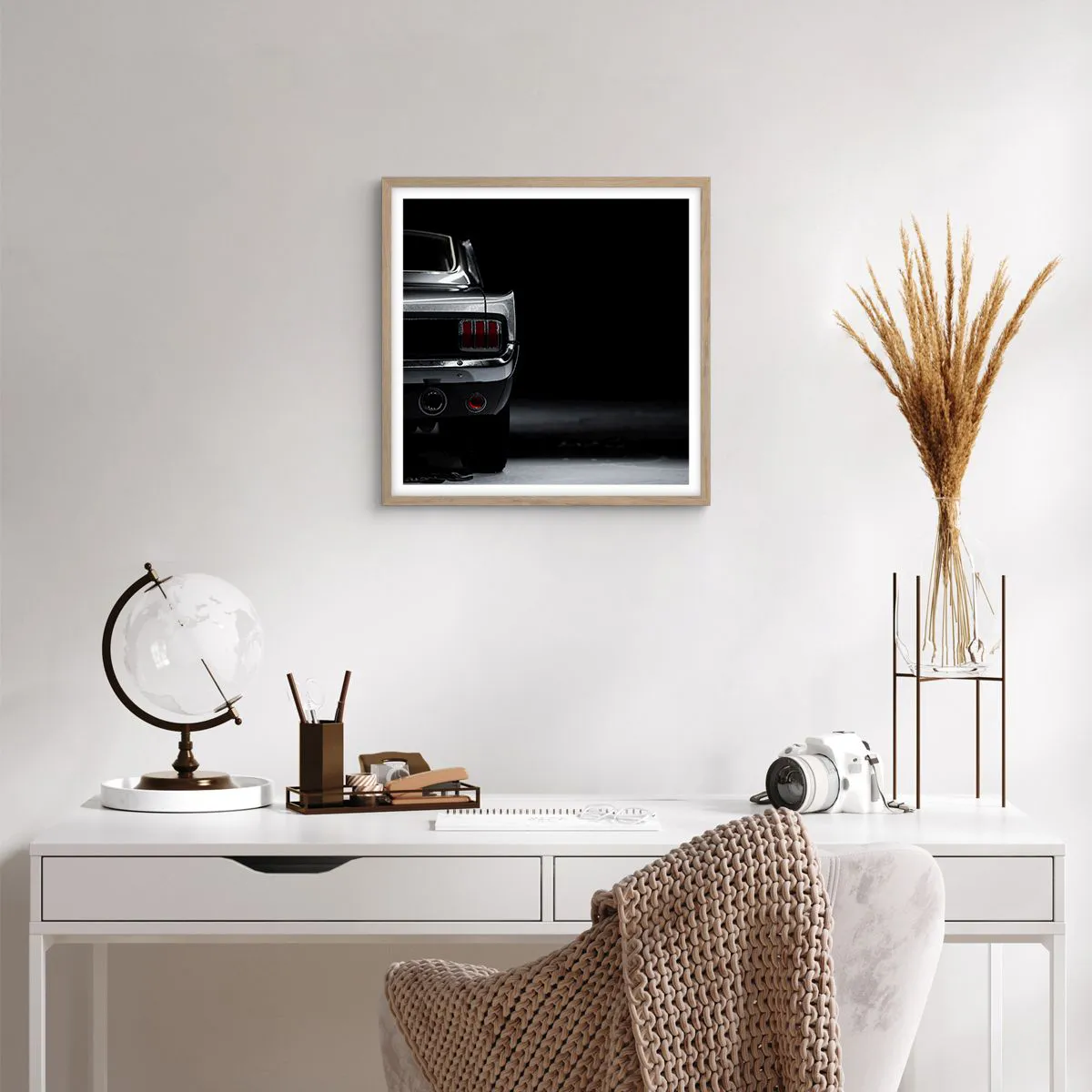 Pôster com moldura de carvalho claro - O charme do clássico - 50x50 cm