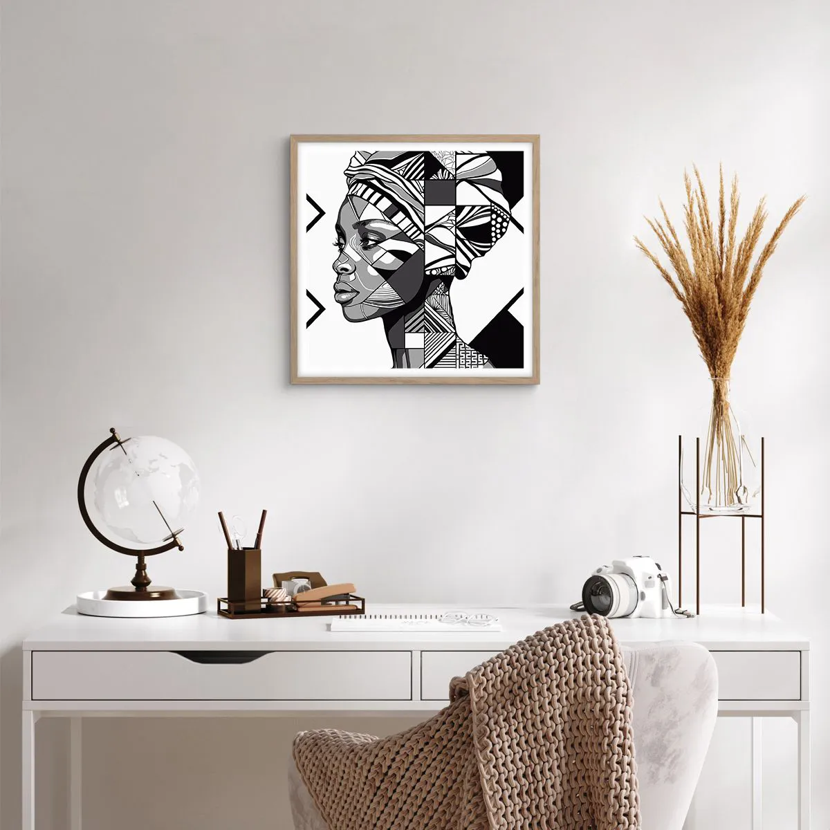 Plakat w ramie jasny dąb - Portret etniczny - 50x50 cm