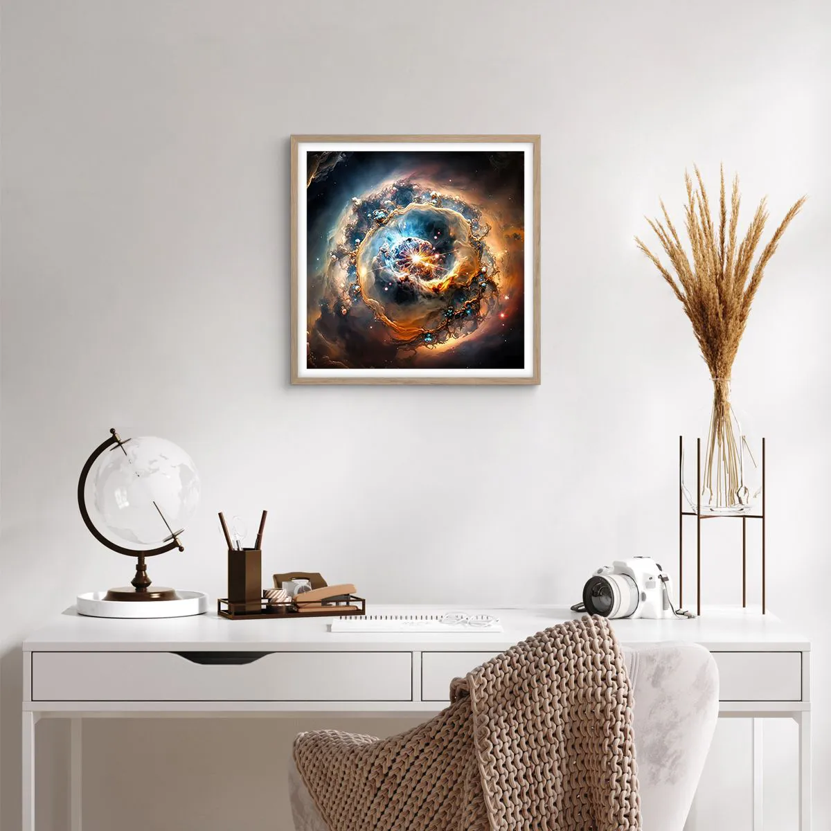 Een poster in een licht eiken lijst - Begin - 50x50 cm