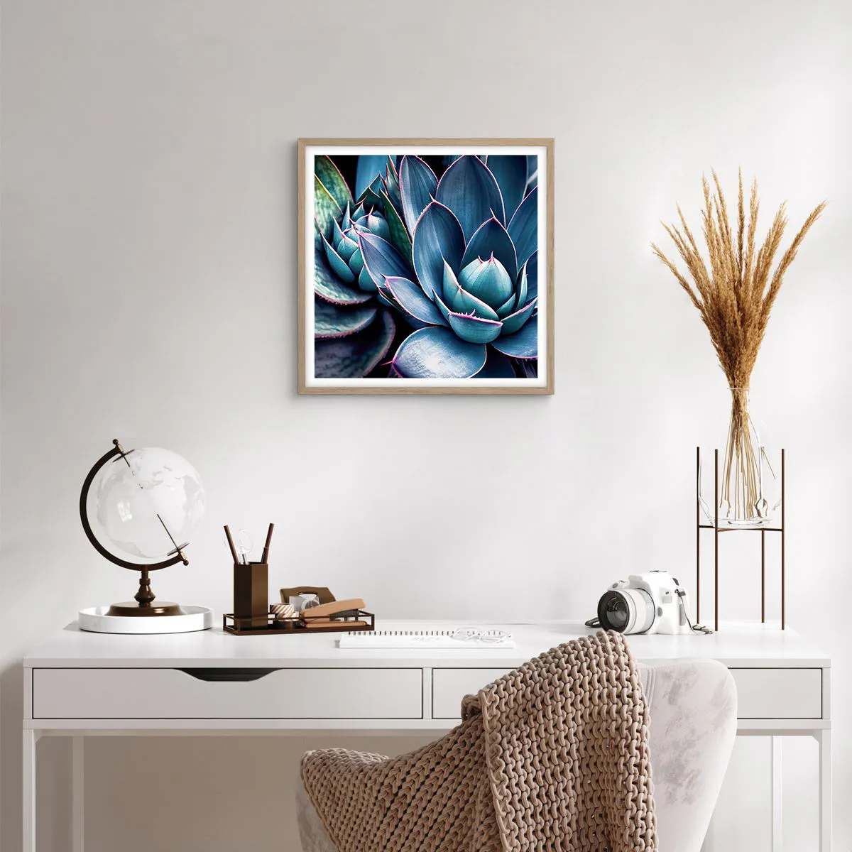 Affiche dans un chêne clair - Poster - Force vital - 50x50 cm