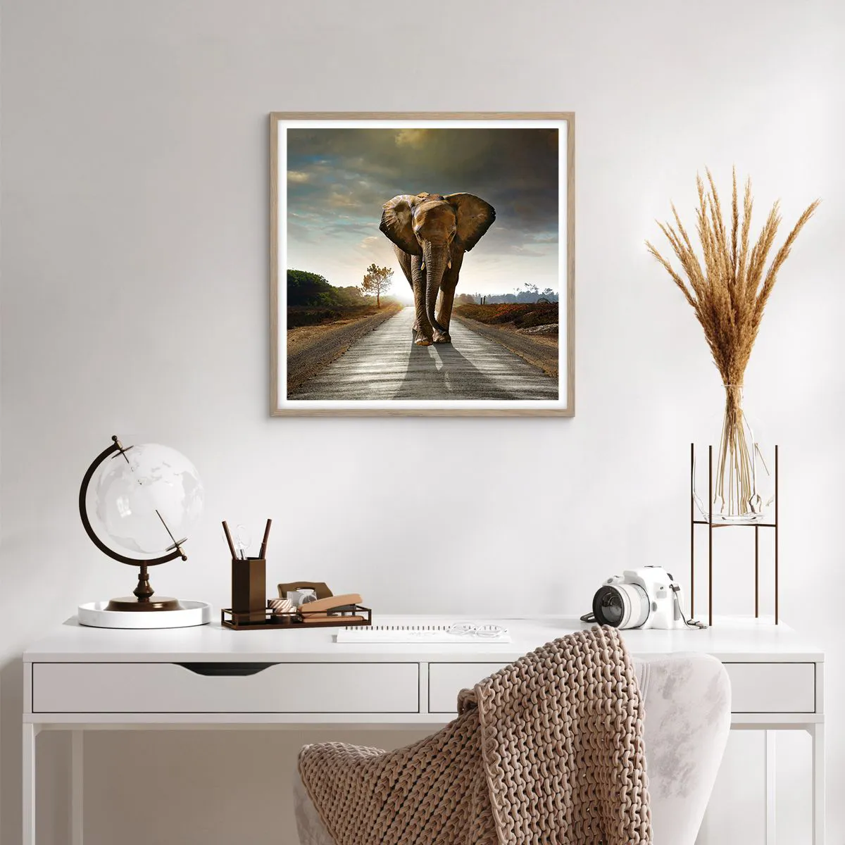 Plakat w ramie jasny dąb - I wcale nie w składzie porcelany - 60x60 cm