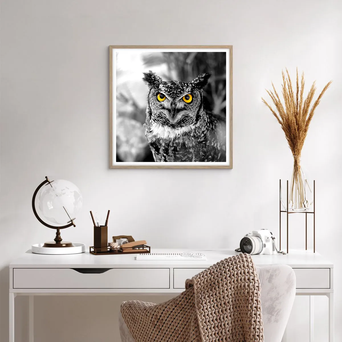 Poszter világos tölgy keretben - Semmi sem fog elbújni - 60x60 cm