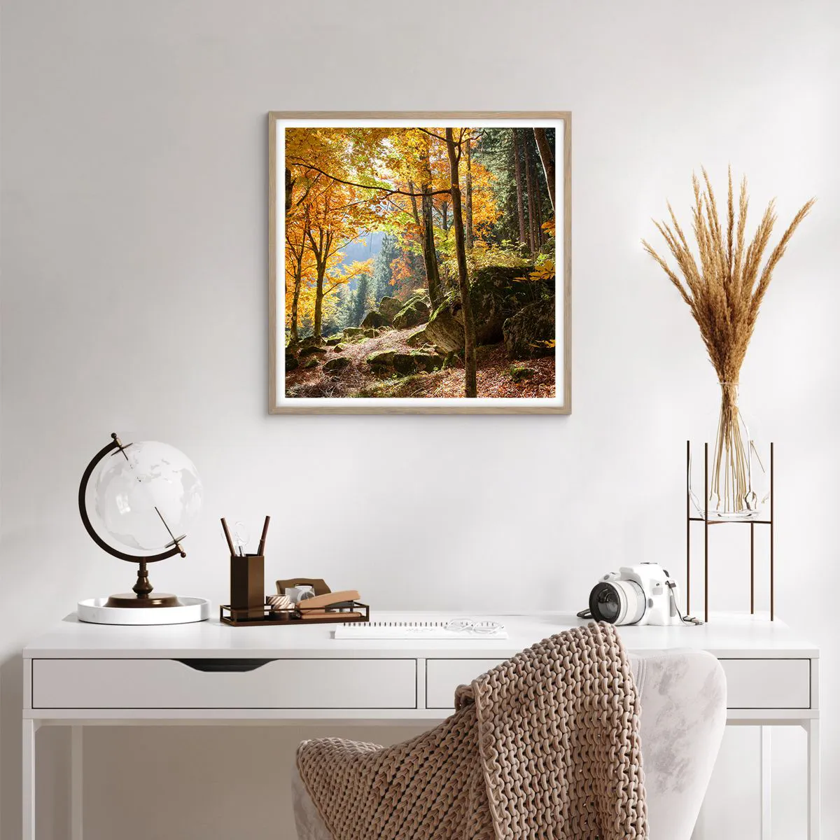 Poszter világos tölgy keretben - Itt az ideje a pihenésnek - 60x60 cm