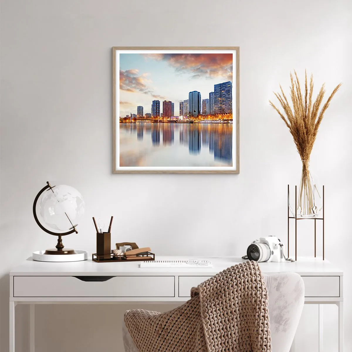 Plakat w ramie jasny dąb - Monumentalny spokój Paryża - 60x60 cm