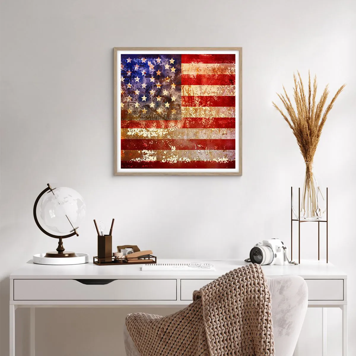 Pôster com moldura de carvalho claro - A glória não será esquecida - 60x60 cm