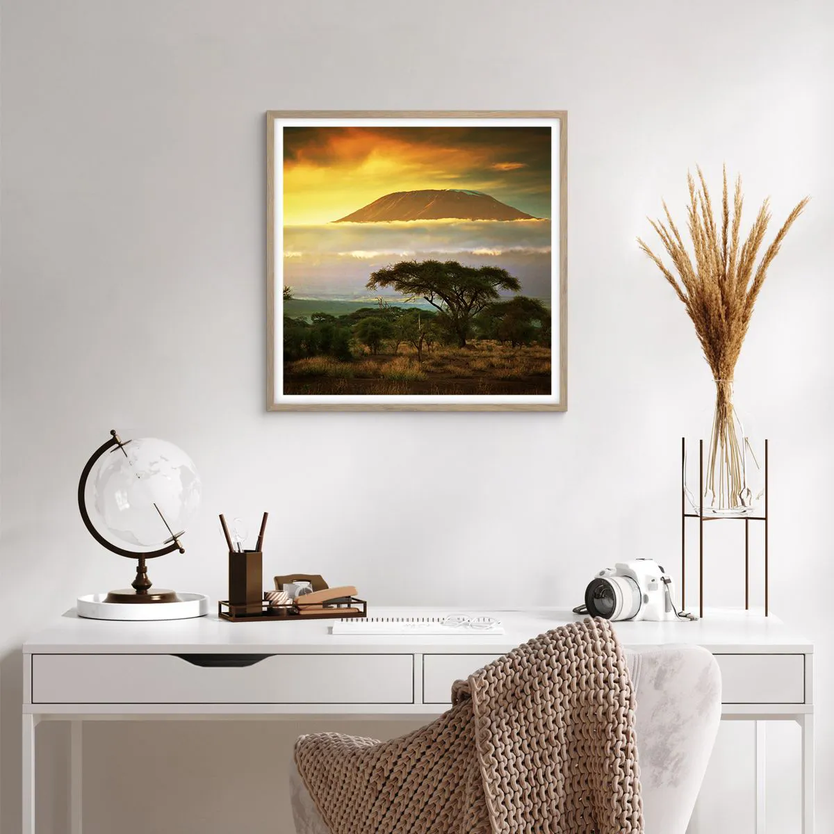 Póster en marco roble claro - El sueño del viajero - 60x60 cm