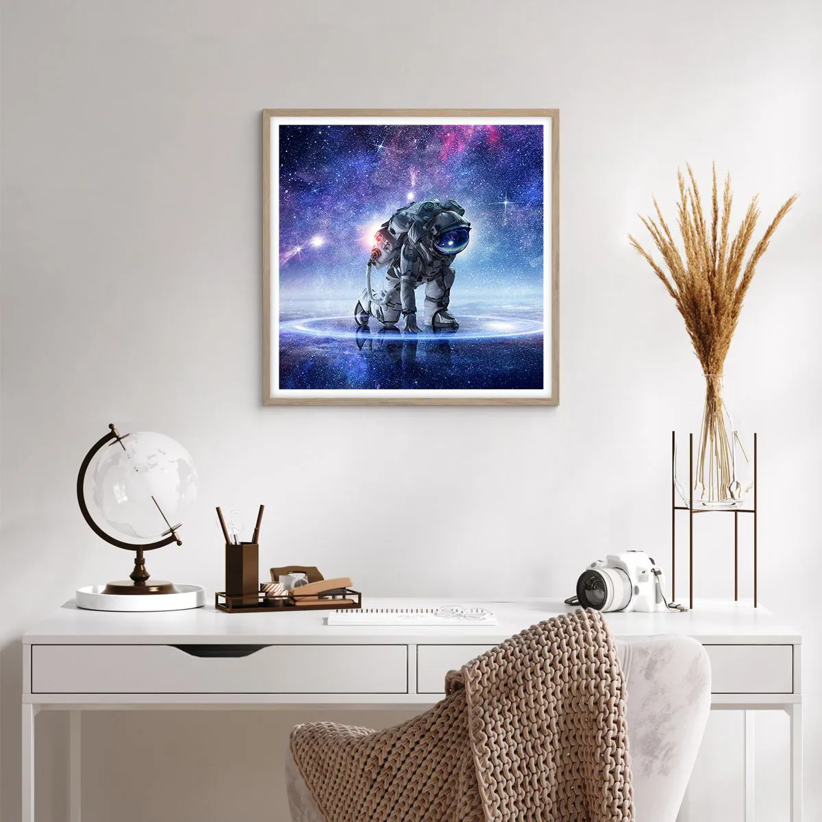 Pôster com moldura de carvalho claro - Céu estrelado acima de mim - 60x60 cm