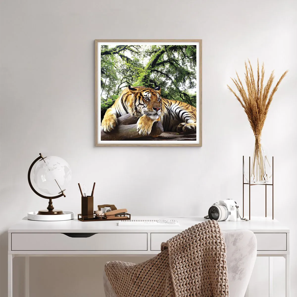 Plagát v ráme zo svetlého duba - S úctou - 60x60 cm