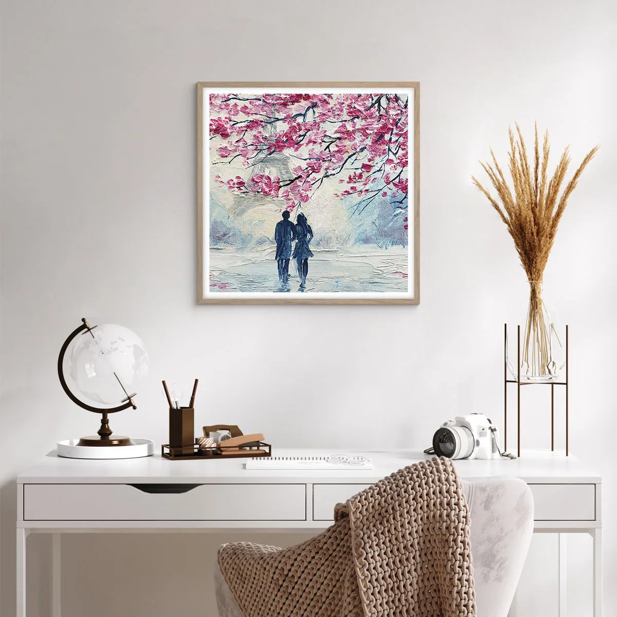 Affiche dans un chêne clair - Poster - Ballade romantique - 60x60 cm