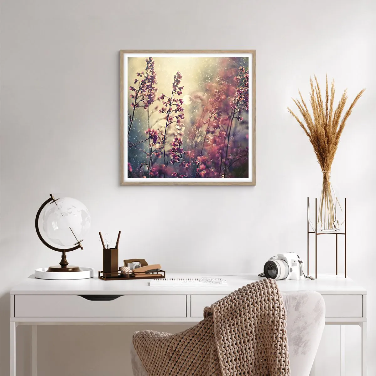 Affiche dans un chêne clair - Poster - Jardin secret - 60x60 cm