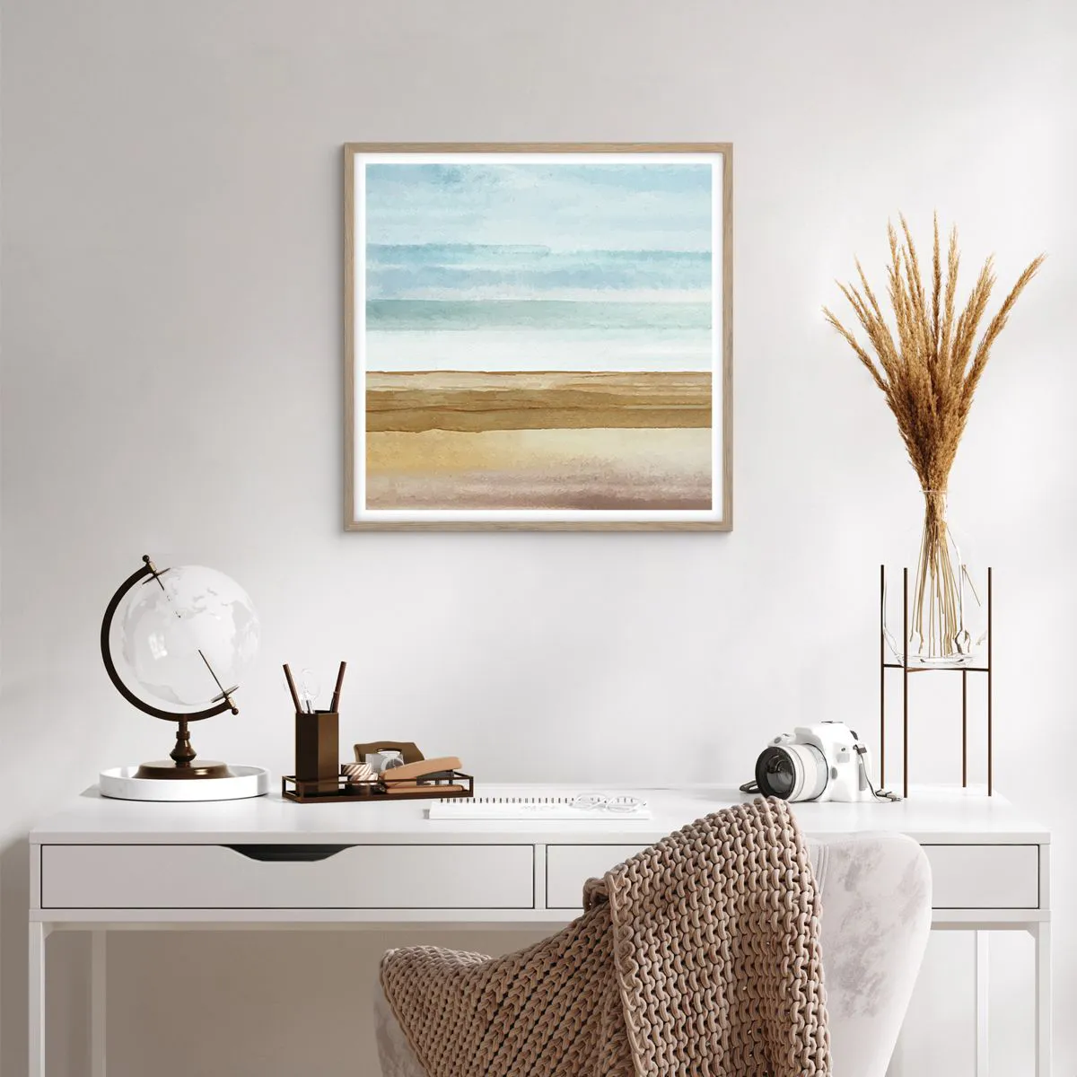 Poster in einem Rahmen aus heller Eiche - Trost - 60x60 cm