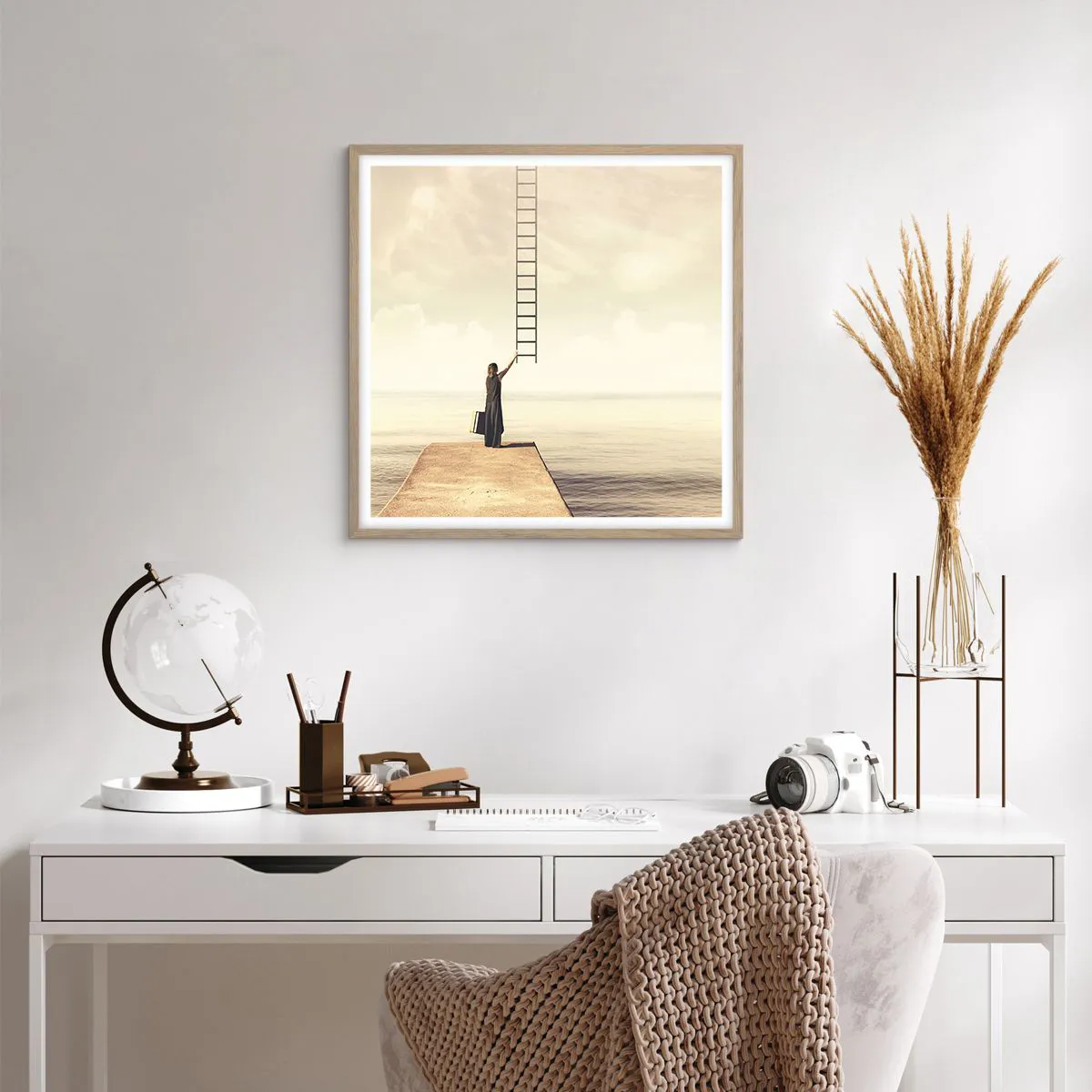 Poster in light oak frame - Magical Trip - 60x60 cm