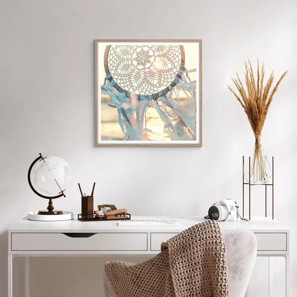 Póster en marco roble claro - Tótem sagrado - 60x60 cm