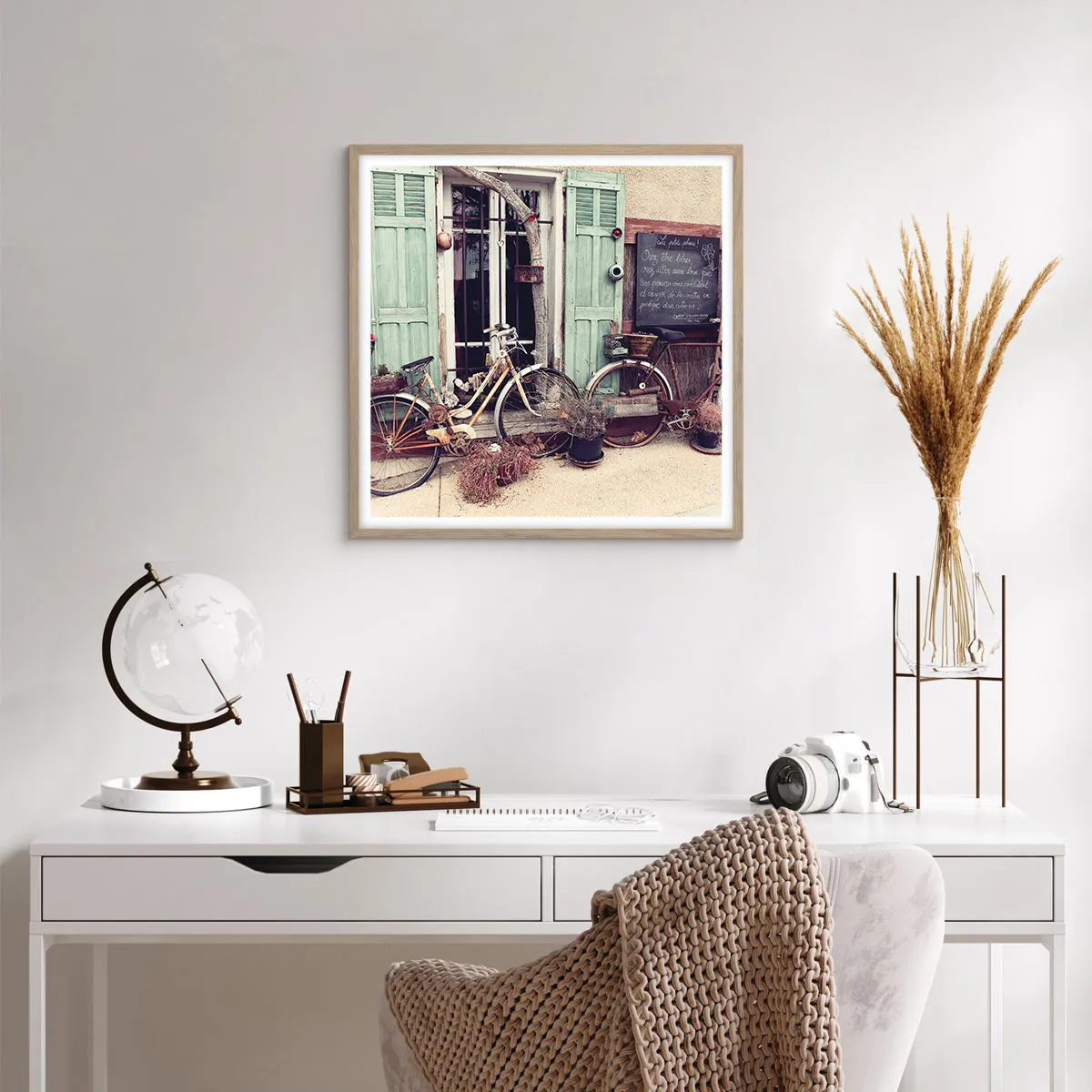 Poszter világos tölgy keretben - Éljen a tartomány - 60x60 cm