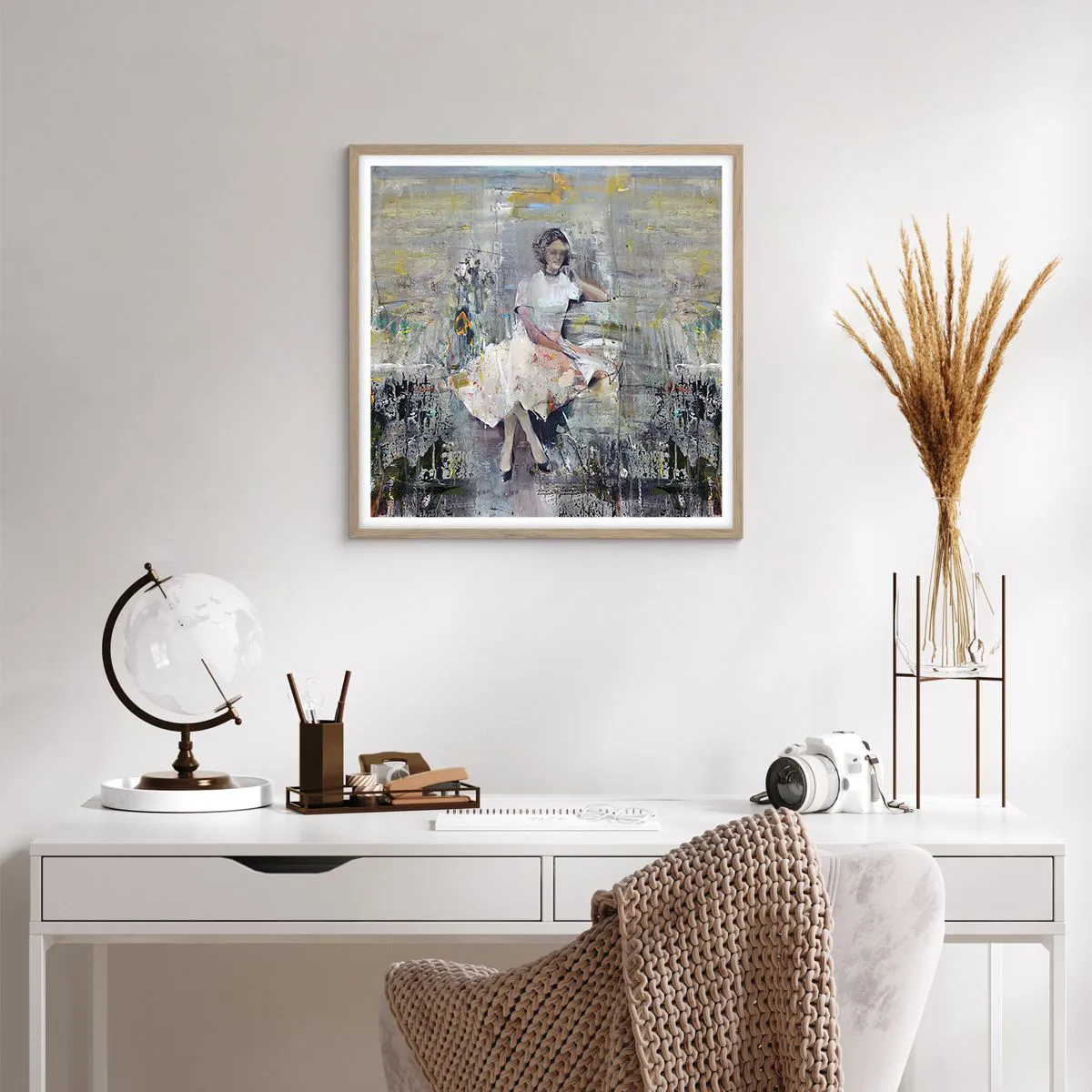 Poster in einem Rahmen aus heller Eiche - Klassisch und modern - 60x60 cm