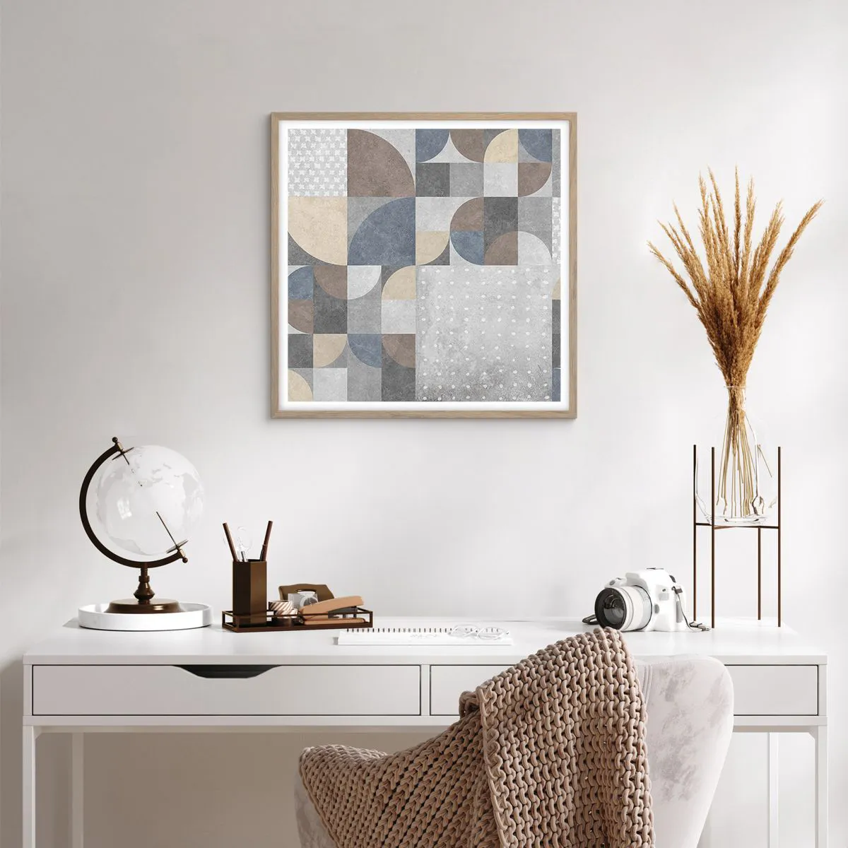 Póster en marco roble claro - Fantasía cerámica - 60x60 cm