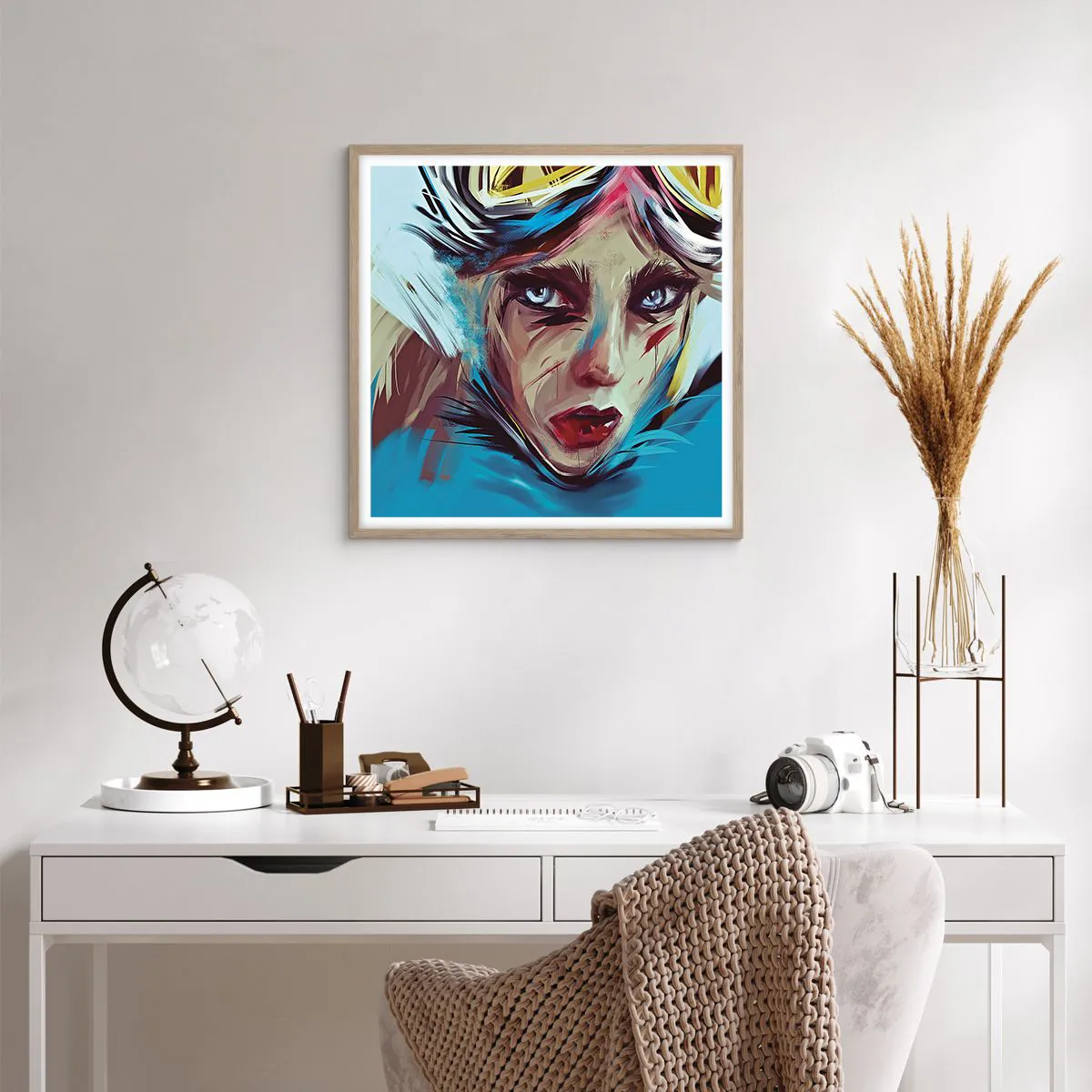 Poster in light oak frame - Road Mistress - 60x60 cm