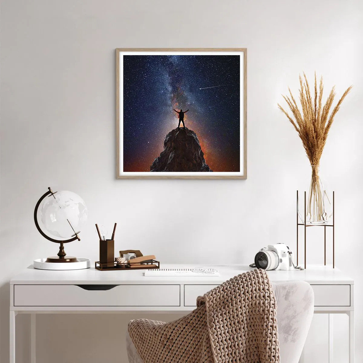 Poster in einem Rahmen aus heller Eiche - Die Macht ist mit mir! - 60x60 cm