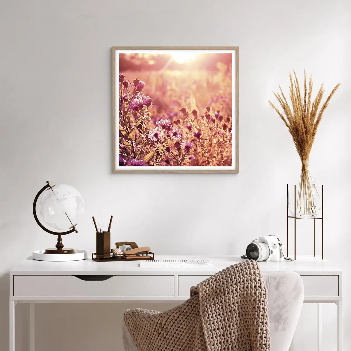 Poszter világos tölgy keretben - A nyár elmúlás előtt - 60x60 cm