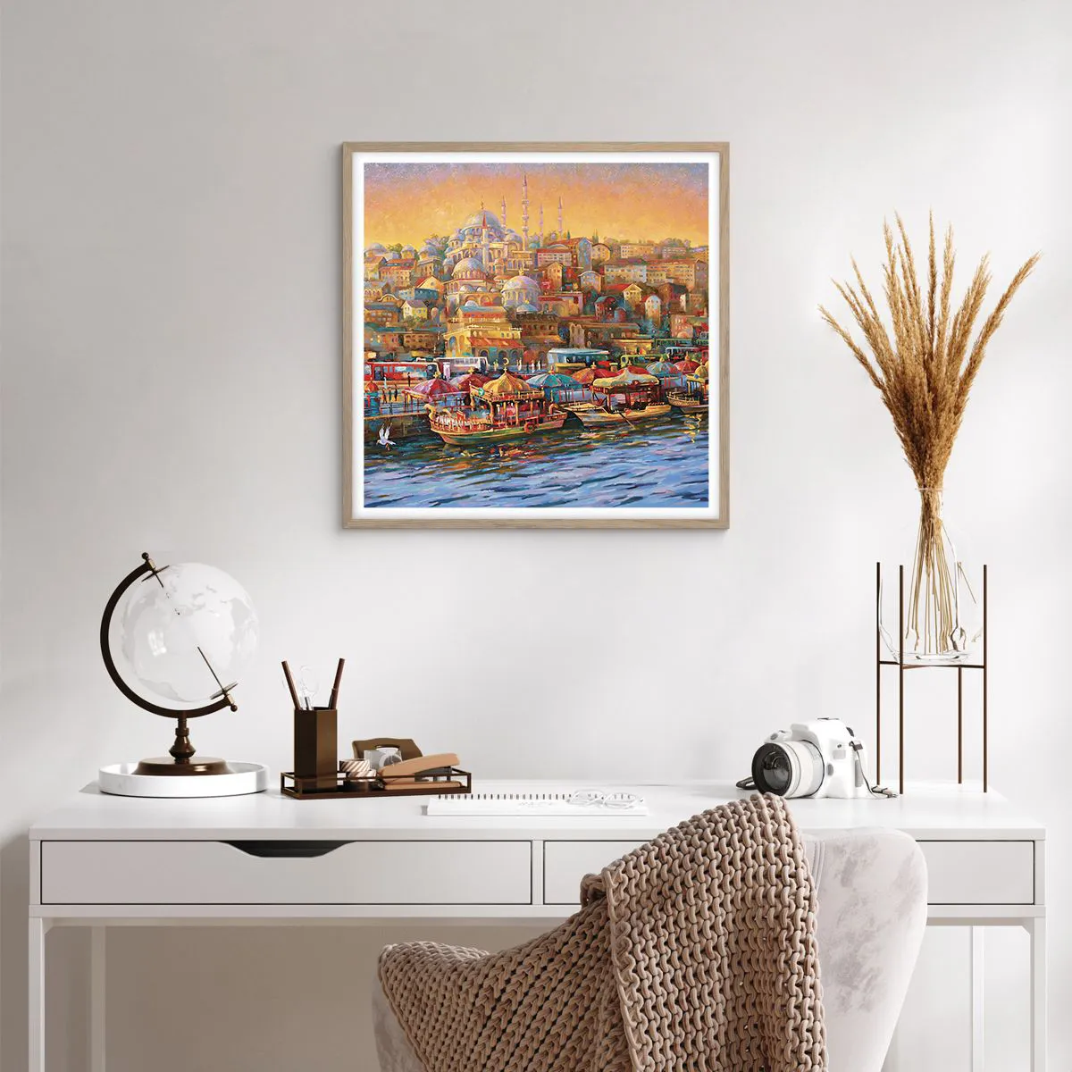 Affisch i ram av ljusek - Istanbul-berättelse - 60x60 cm