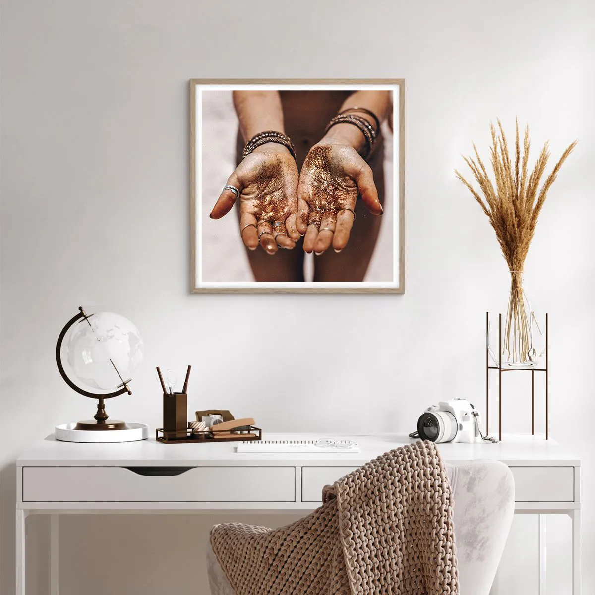 Affisch i ram av ljusek - Gåva för dig - 60x60 cm