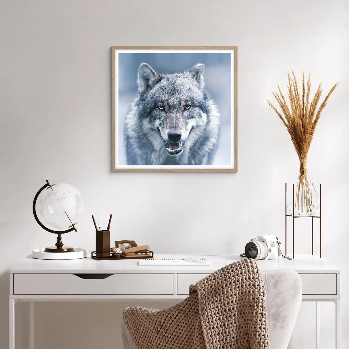 Affiche dans un chêne clair - Poster - Relèverez-vous le défi ? - 60x60 cm