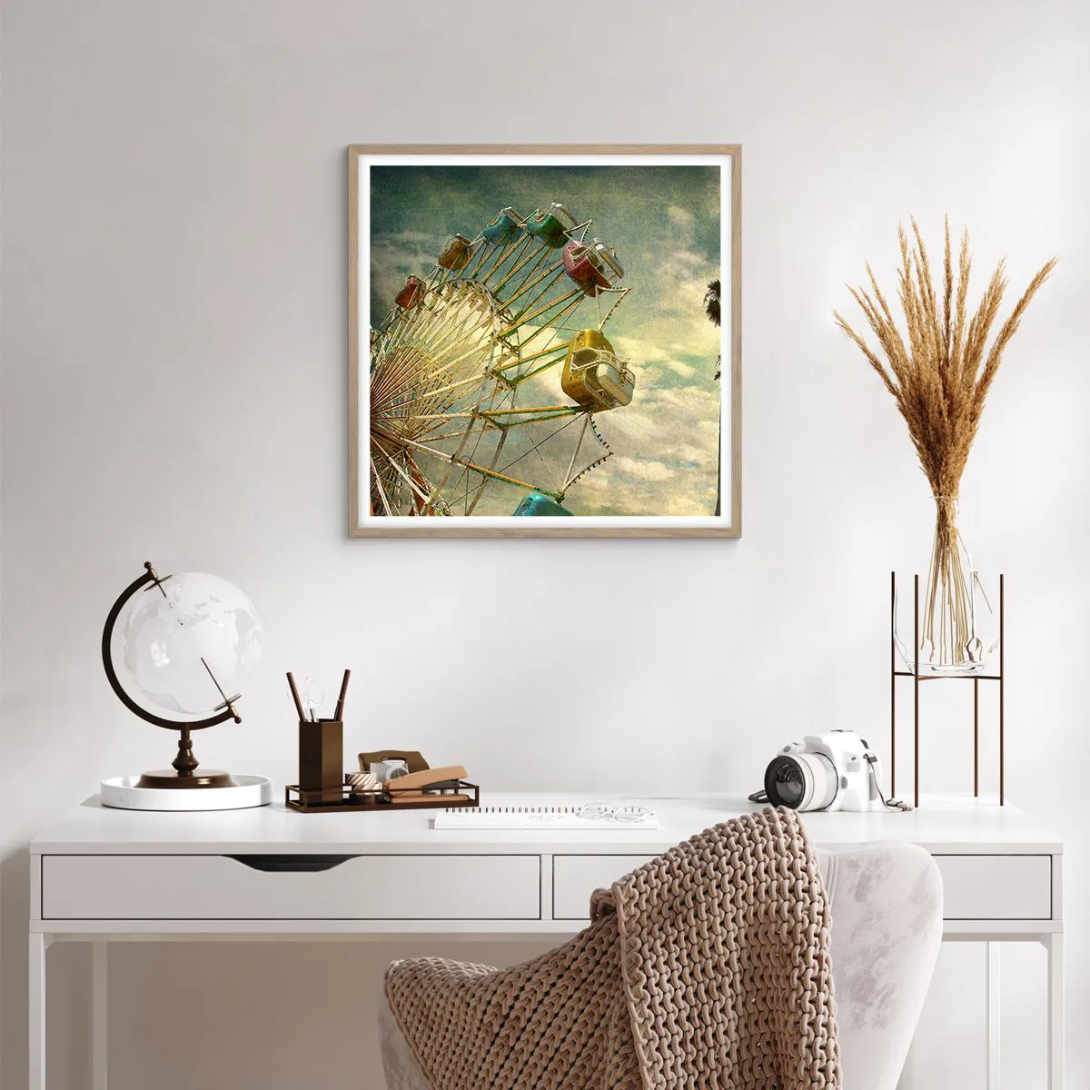 Poster in light oak frame - There Will Be Fun… - 60x60 cm