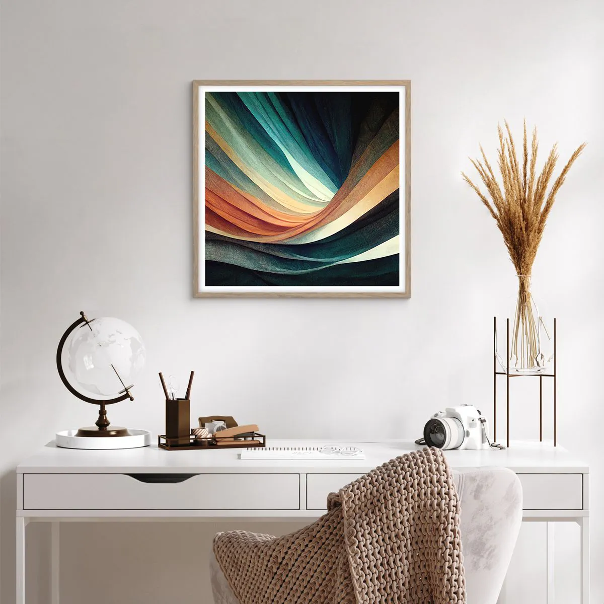 Plakát v rámu světlý dub - Utkané z barev - 60x60 cm