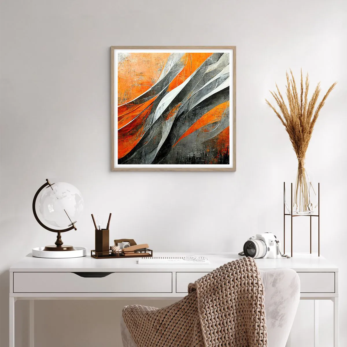 Plakat w ramie jasny dąb - Żar i chłód - 60x60 cm