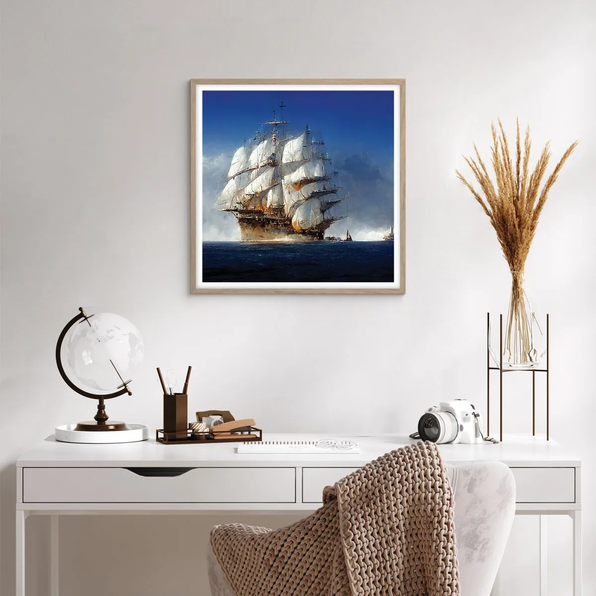 Poszter világos tölgy keretben - The great glory! - 60x60 cm