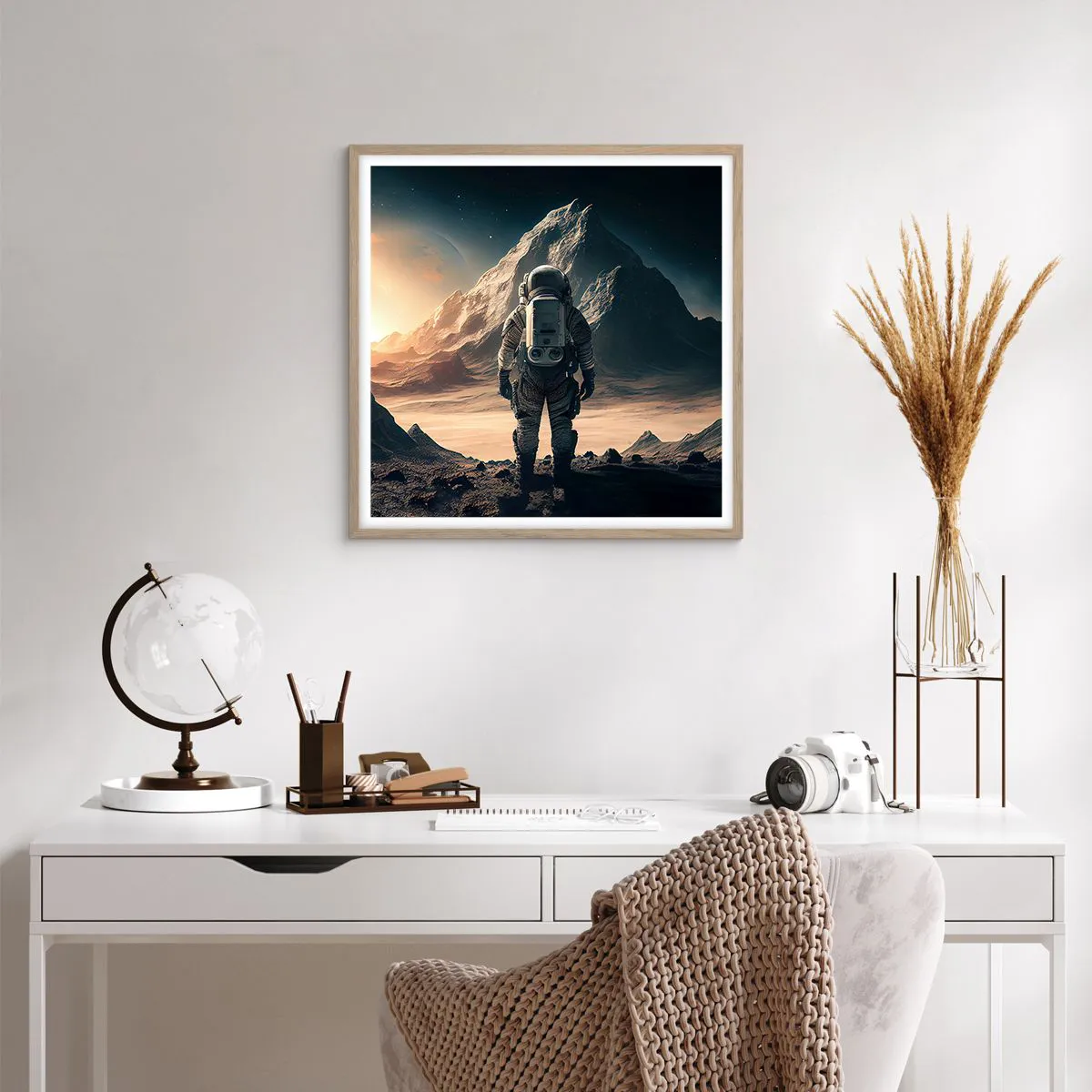 Poster in light oak frame - New Challenge - 60x60 cm