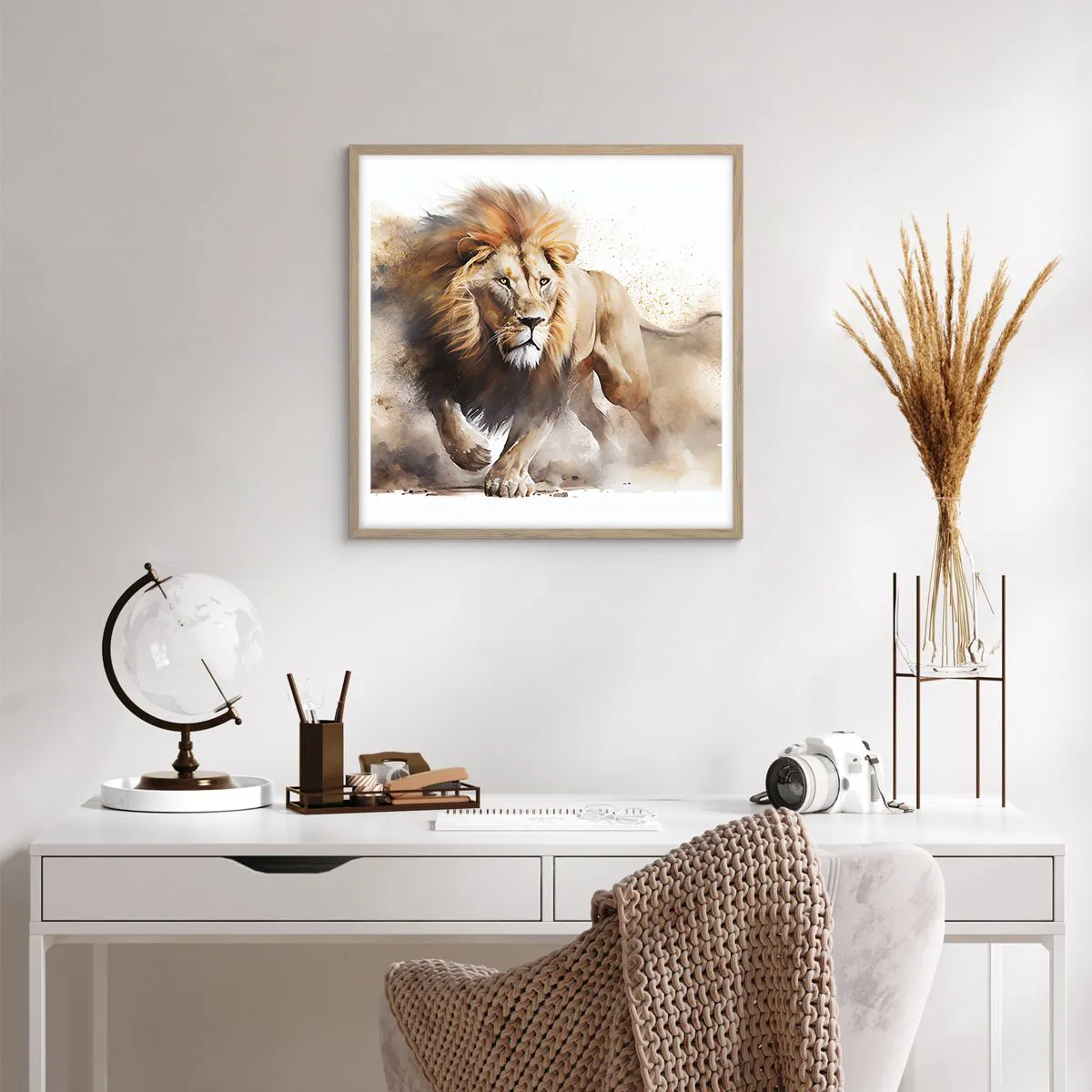 Poszter világos tölgy keretben - A király elindult - 60x60 cm