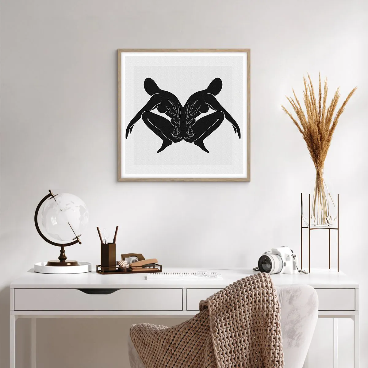 Pôster com moldura de carvalho claro - Uma alma comum - 60x60 cm