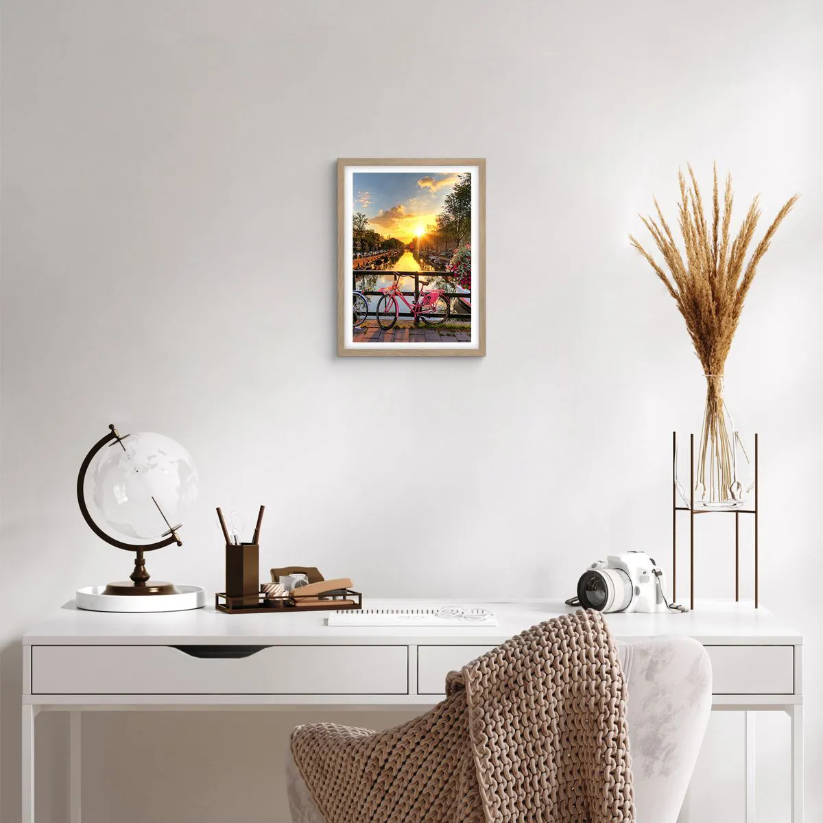 Poster in light oak frame - Spring Morning in Amsterdam - 30x40 cm