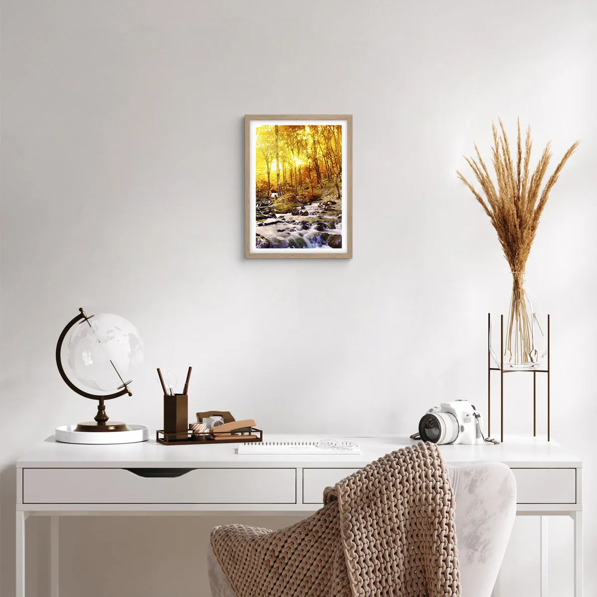 Poszter világos tölgy keretben - Kövek aranyba és platinába - 30x40 cm