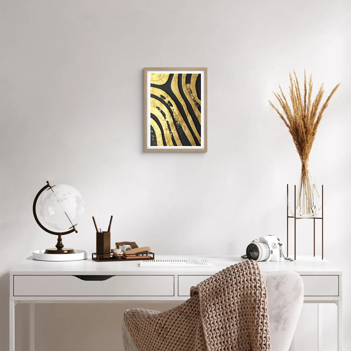 Plagát v ráme zo svetlého duba - Všetko plynie - 30x40 cm