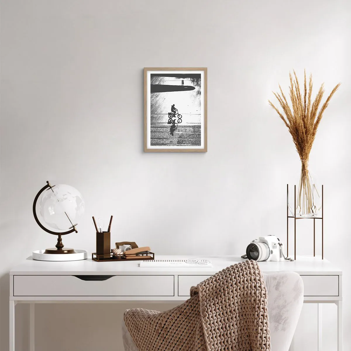 Poster in cornice rovere chiaro - Avanti, attraverso la città - 30x40 cm